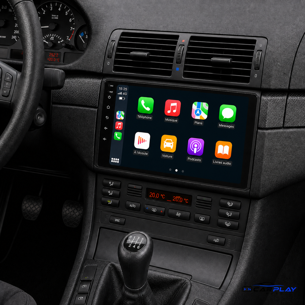 Écran CarPlay compatible avec BMW Série 3 [1998-2006] E46 - Grand Écran
