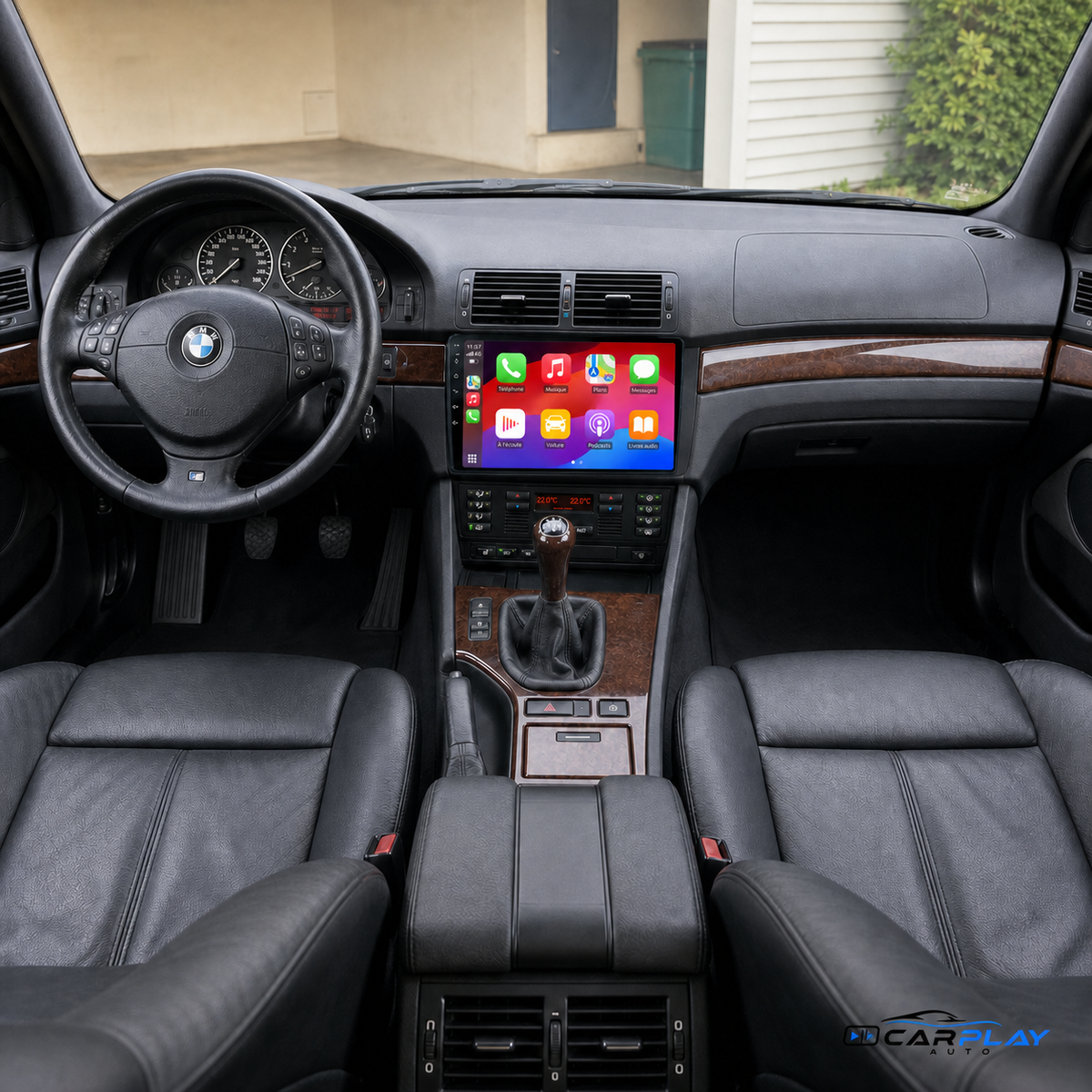 Écran CarPlay compatible avec BMW Série 5 E39 / X5 E53 [1995-2003] (grand écran tactile)
