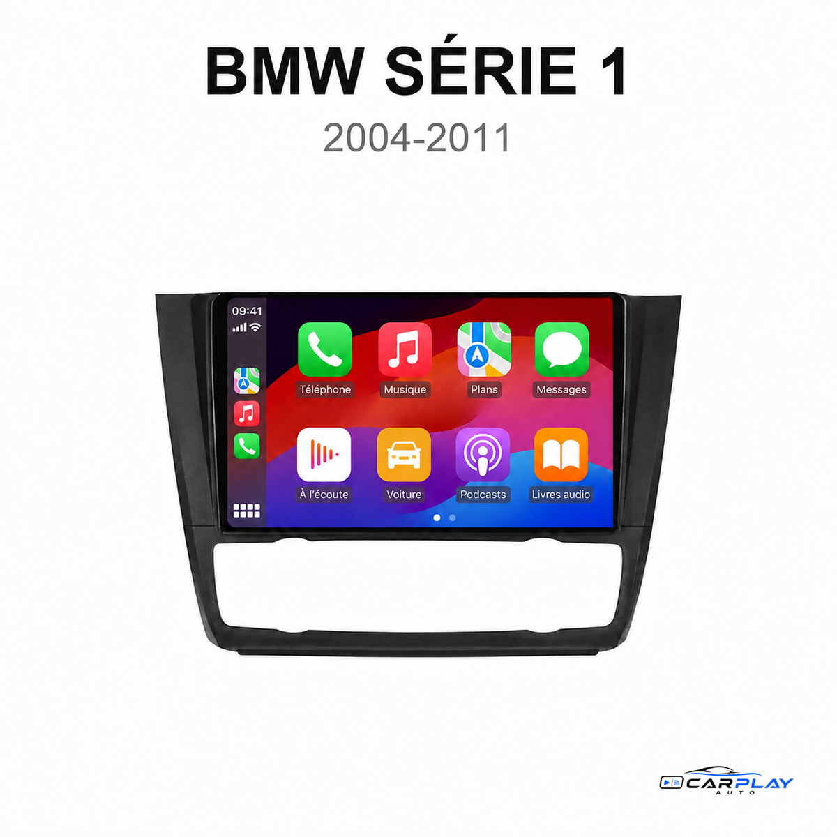 Écran CarPlay compatible avec BMW Série 1 [2004-2011] - Climatisation automatique