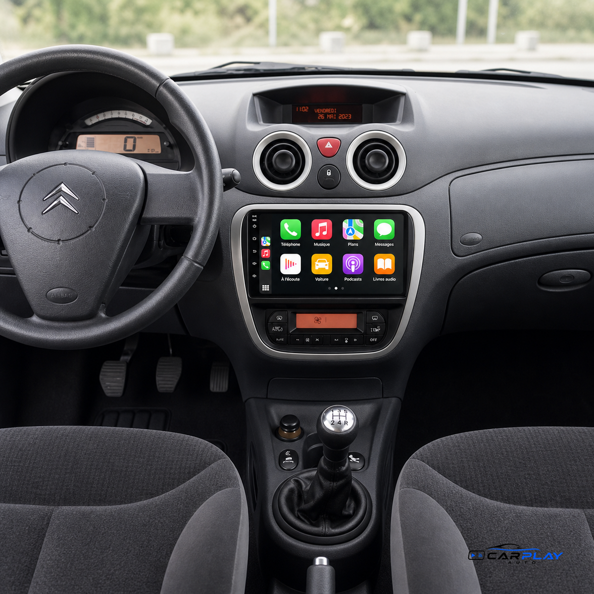 Écran CarPlay compatible avec Citroën C3 [2001-2010]