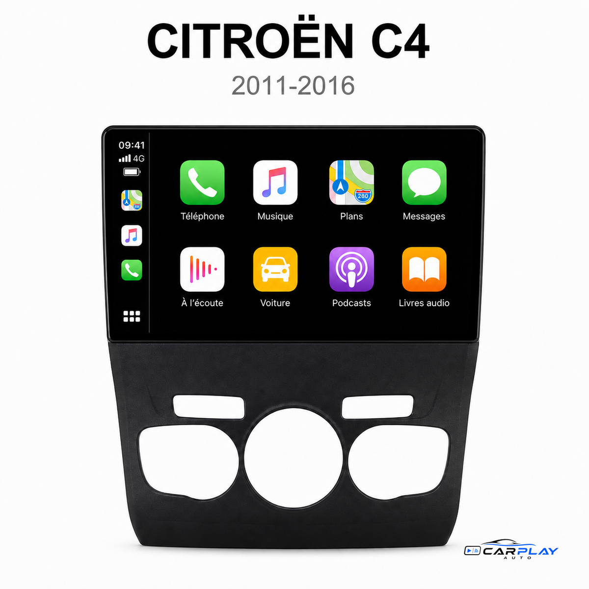 Écran CarPlay compatible avec Citroën C4 [2011-2016]