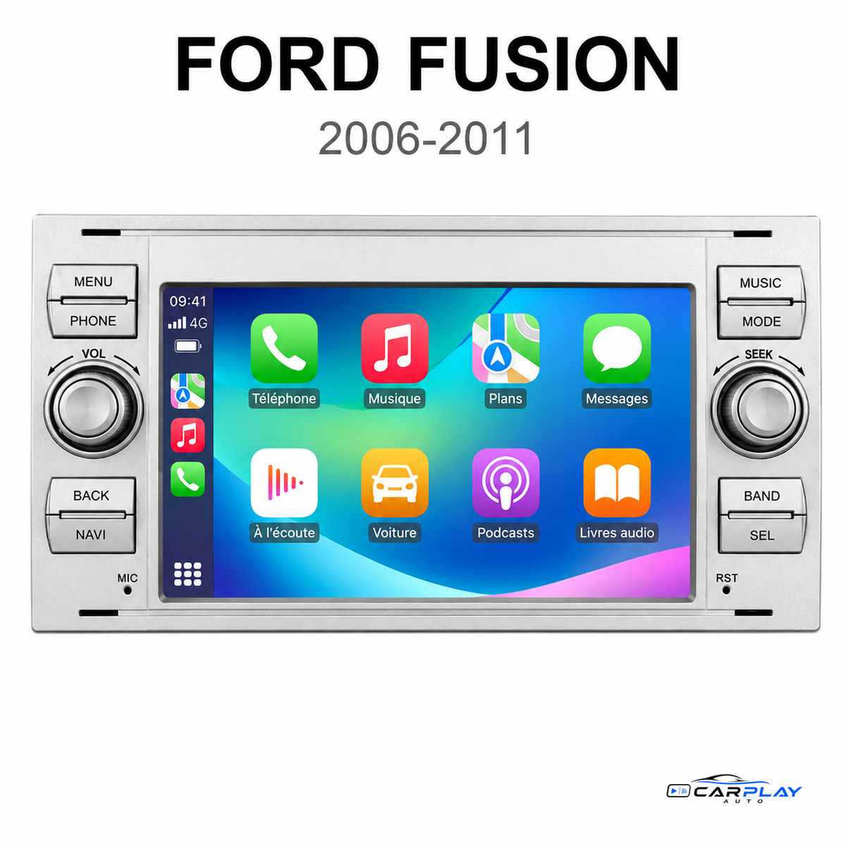 Écran CarPlay compatible avec Ford Fusion [2006-2011] - Gris