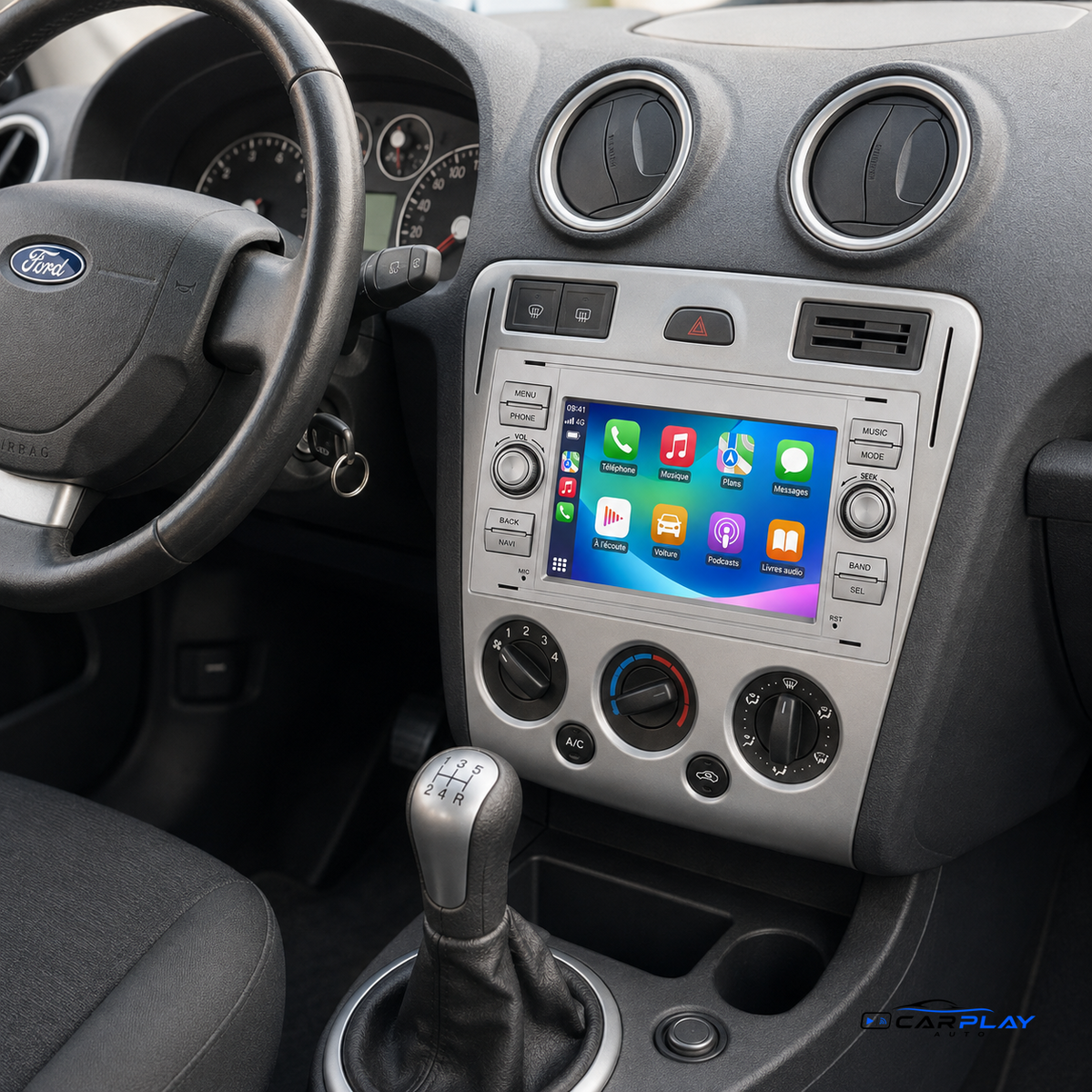 Écran CarPlay compatible avec Ford Fusion [2006-2011] - Gris