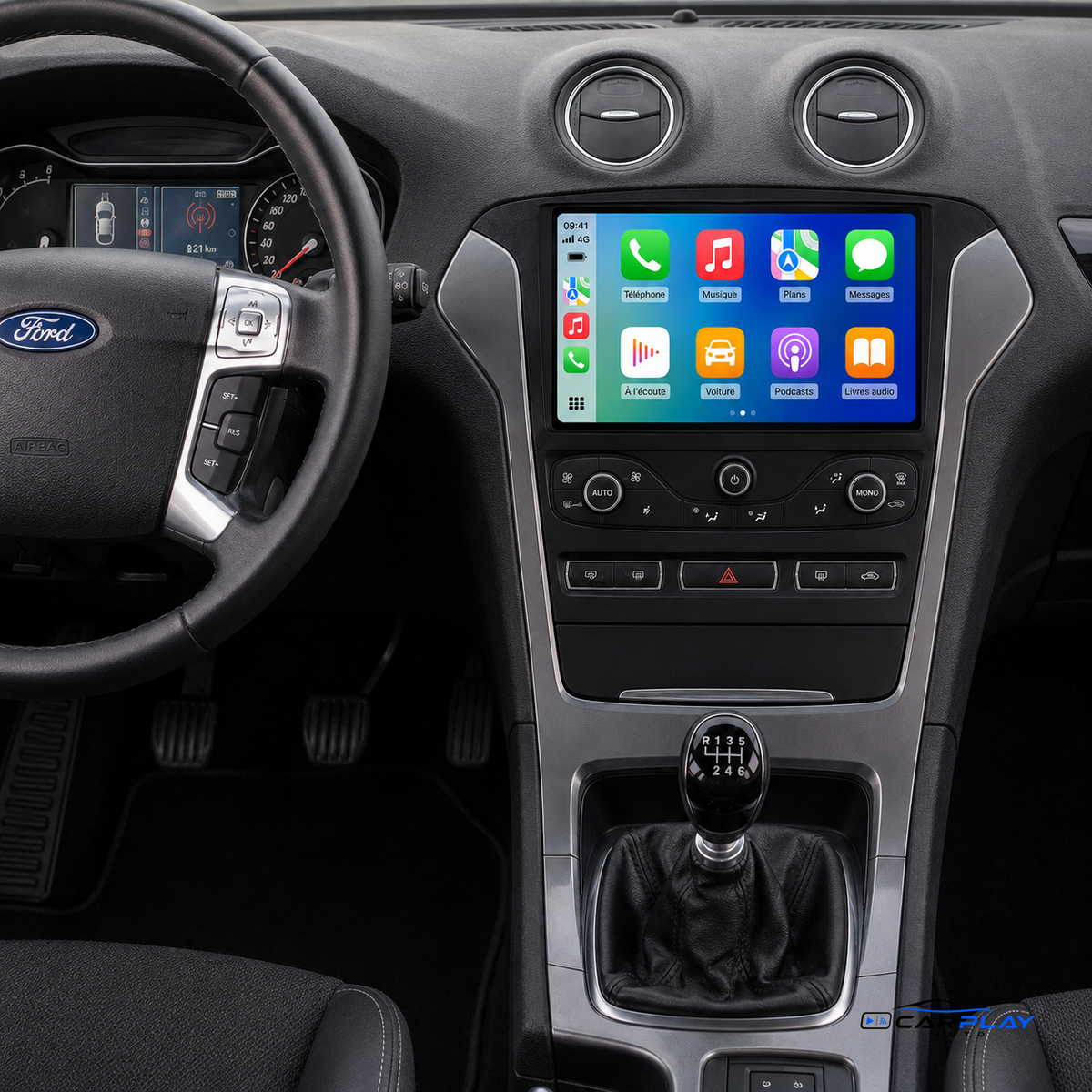 Écran CarPlay compatible avec Ford Mondeo [2010-2014] Type B - Boutons en bas