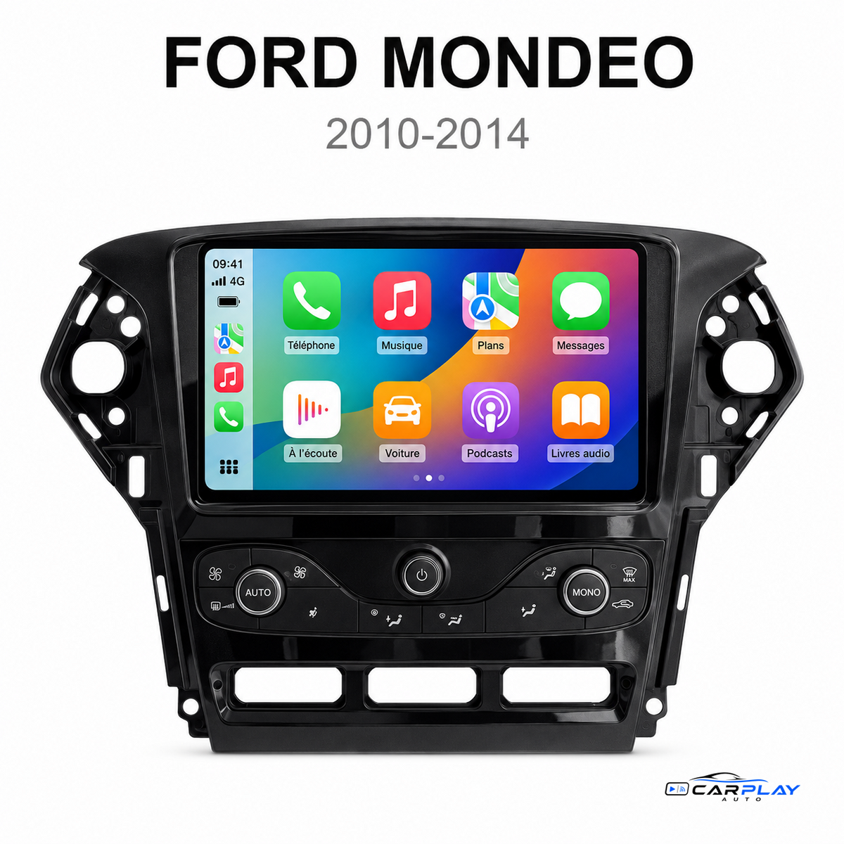 Écran CarPlay compatible avec Ford Mondeo [2010-2014] Type B - Boutons en bas