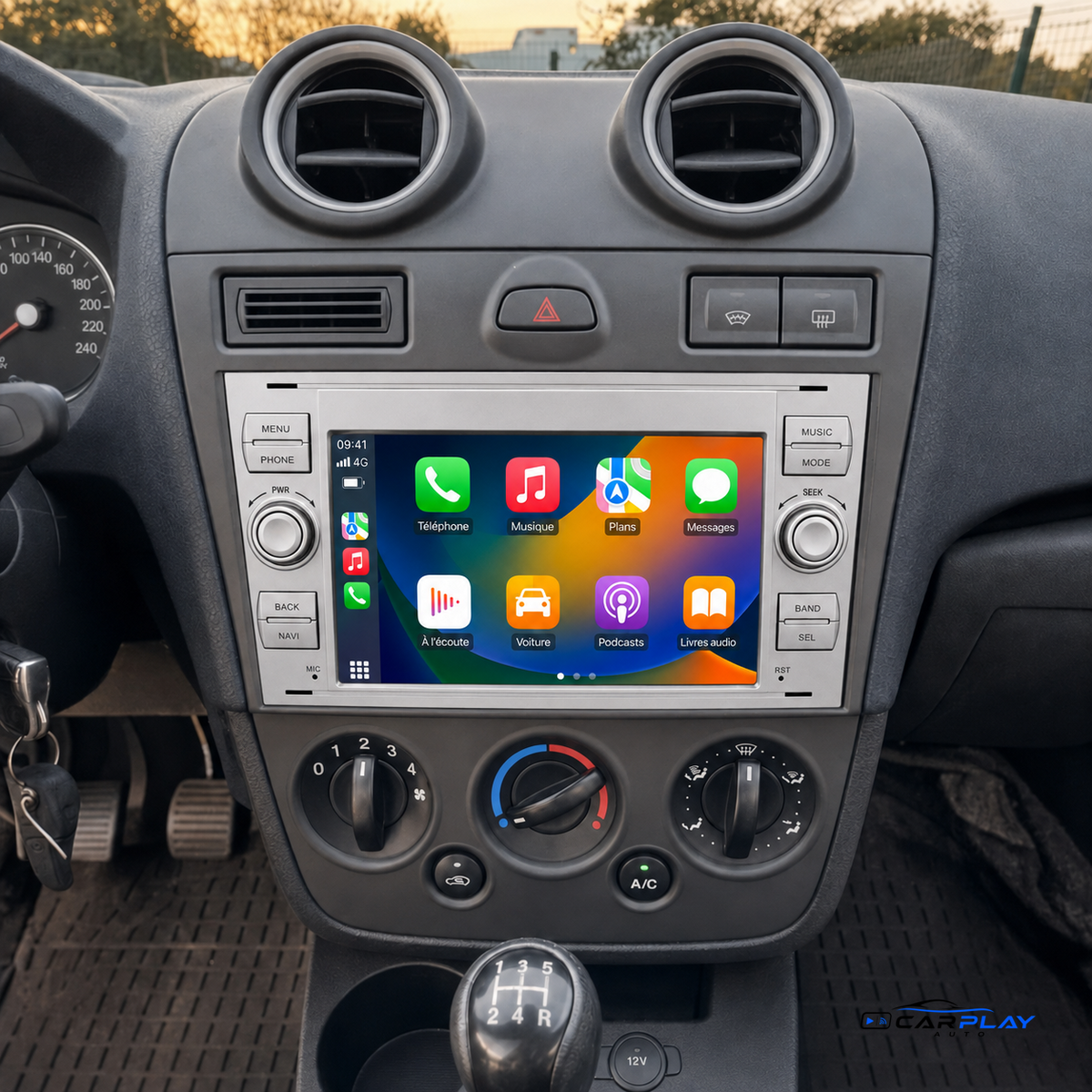Écran CarPlay compatible avec Ford C-max [2004-2011] Gris