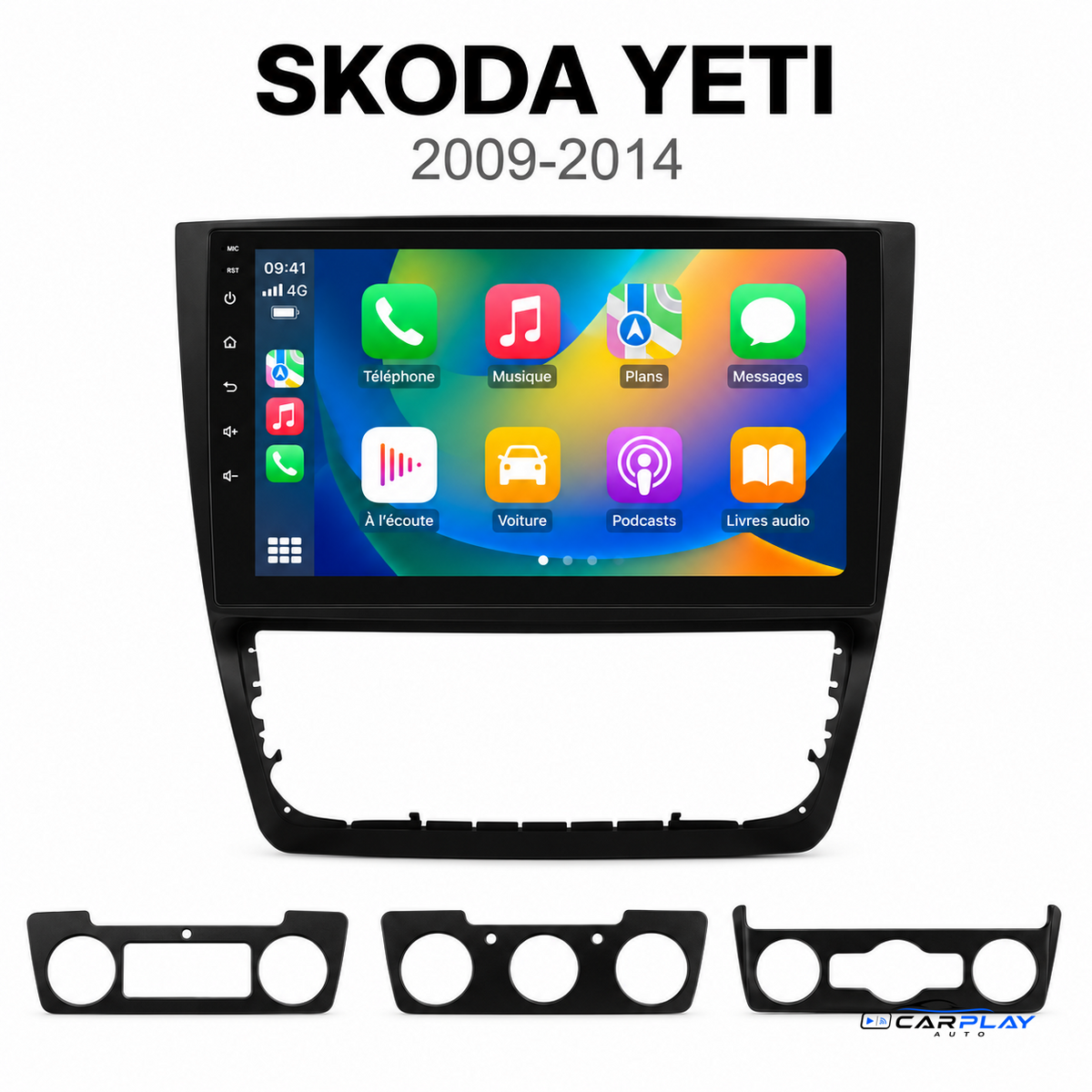 Écran CarPlay compatible avec Skoda Yeti [2009-2014]