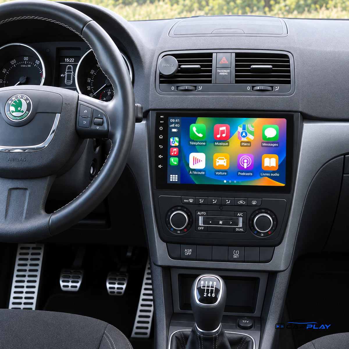 Écran CarPlay compatible avec Skoda Yeti [2009-2014]