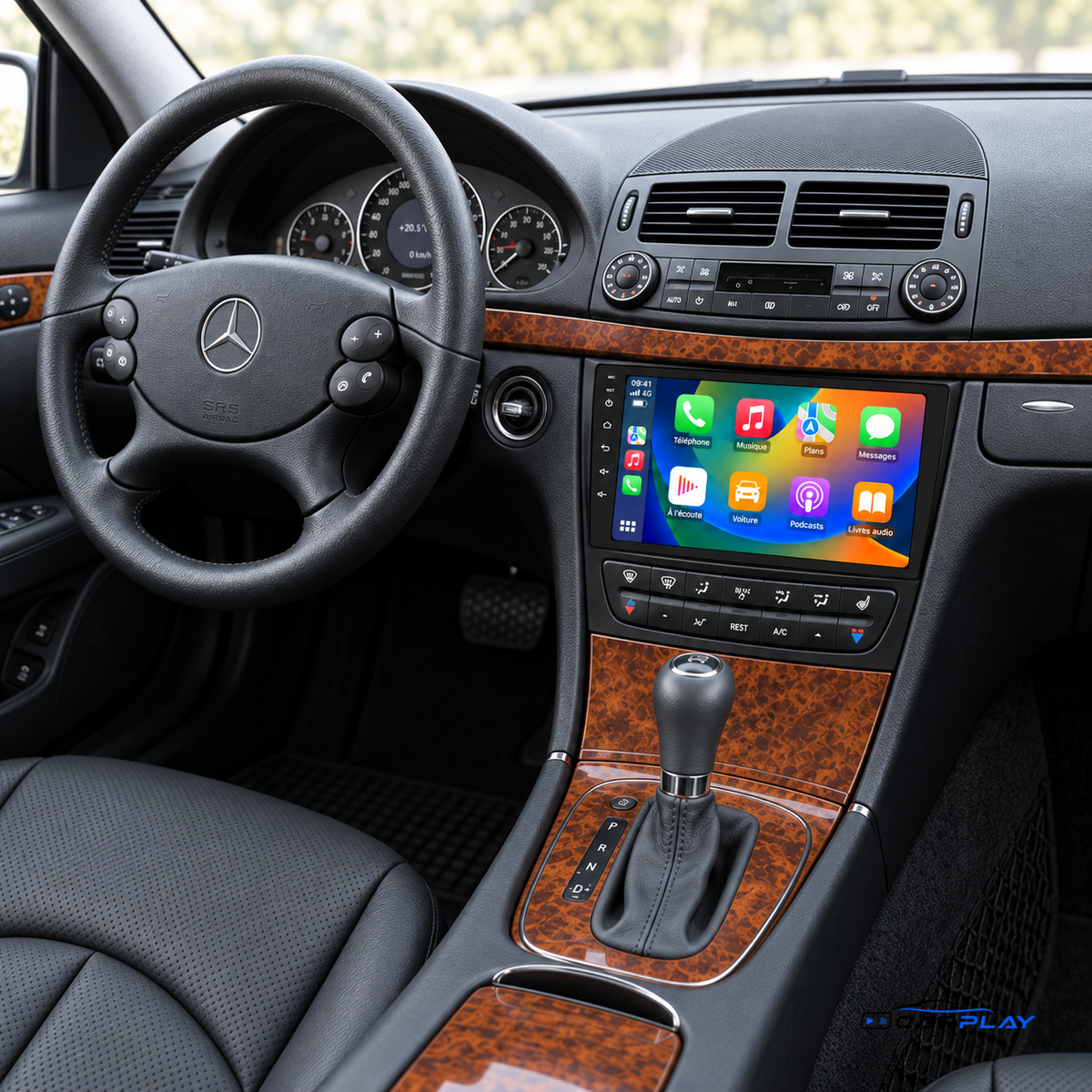 Écran CarPlay compatible avec Mercedes Classe E [2002-2008] W211 W212 E200 E220 E300 E350 E240 E270 E280