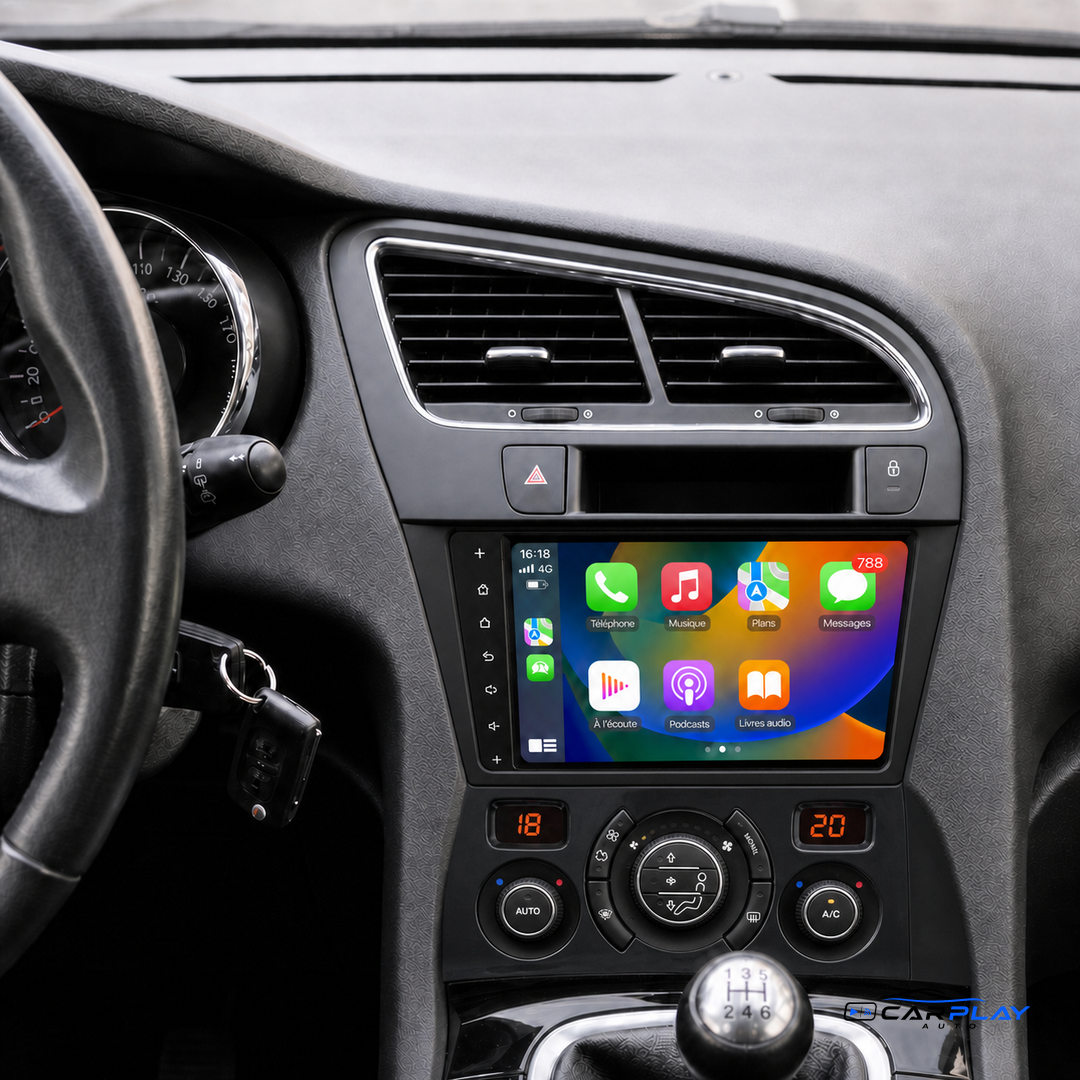 Écran CarPlay compatible avec Peugeot 5008 [2009-2016] CLIM. AUTO.