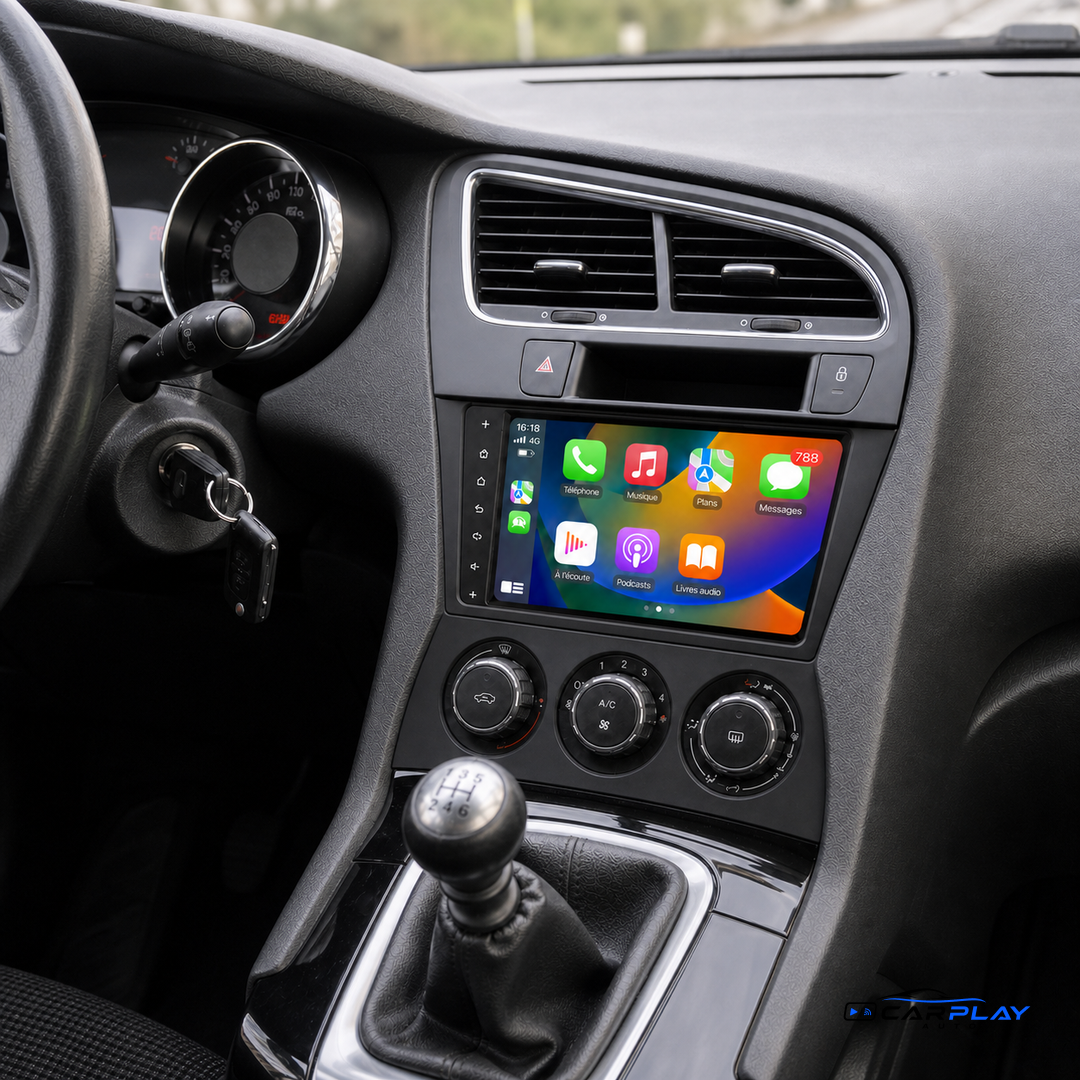 Écran CarPlay compatible avec Peugeot 3008 [2009-2016] - Clim. manuelle
