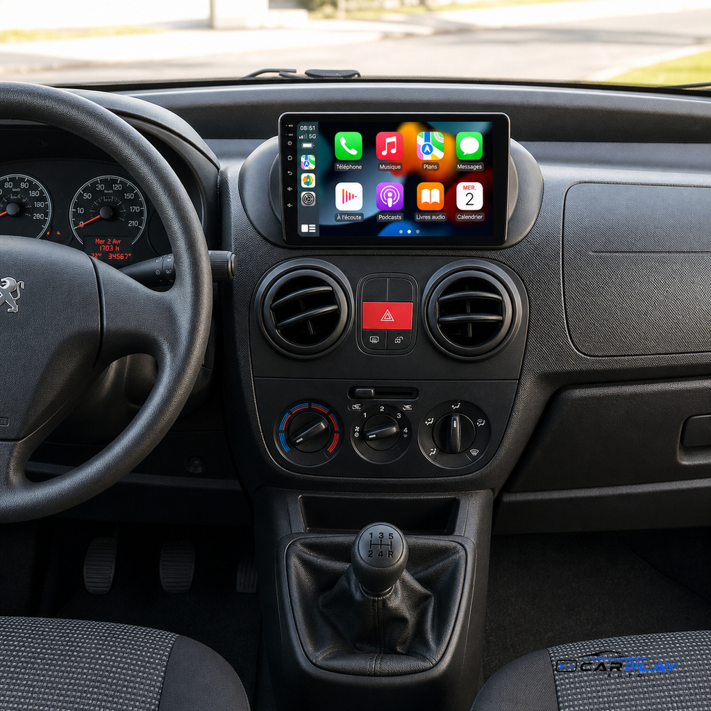 Écran CarPlay compatible avec Peugeot Bipper [2008-2017]