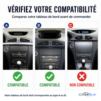 Écran CarPlay compatible avec Renault Laguna 2 [2001-2007] Type A (Voir Image)
