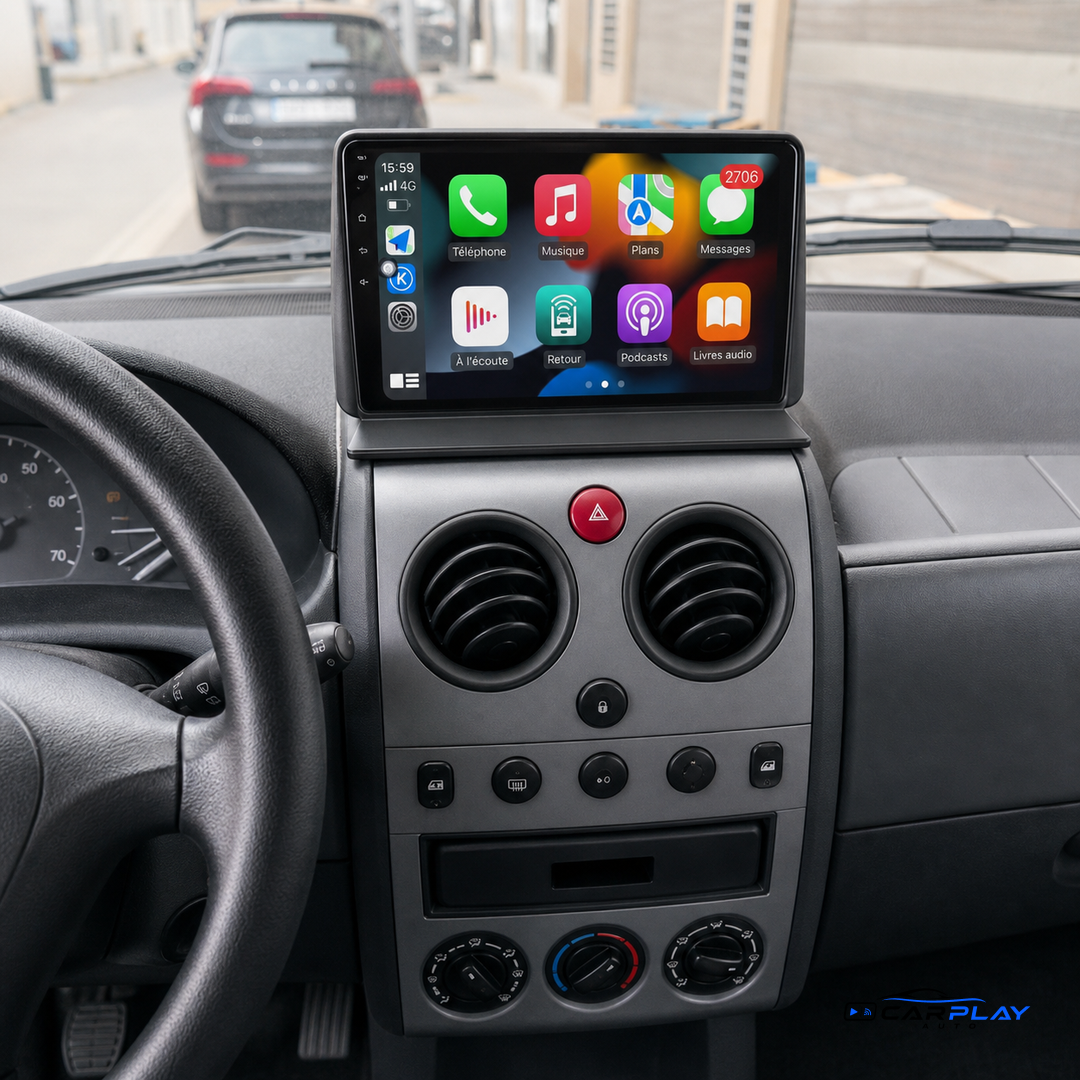 Écran CarPlay compatible avec Peugeot Partner [2002-2008]