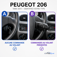 Écran CarPlay compatible avec Peugeot 206 [1998-2011] + (206CC/206SW) - TYPE B ( Voir Image )