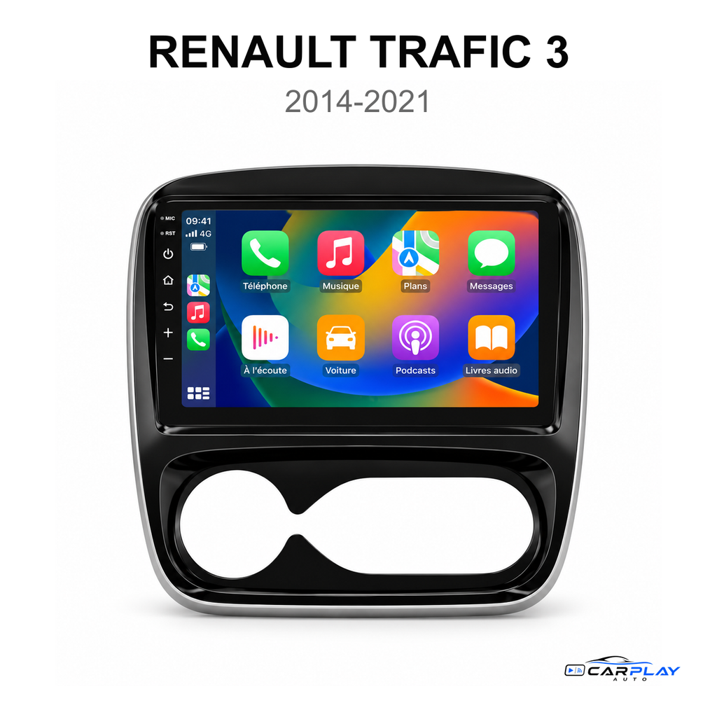 Écran CarPlay compatible avec Renault Trafic 3 [2014-2021] - Avec écran d'origine (Climatisation automatique)
