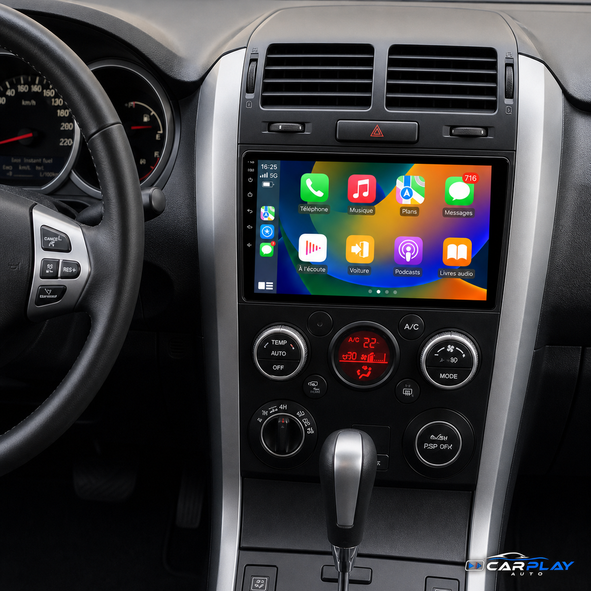 Écran CarPlay compatible avec Suzuki Grand Vitara [2005-2015]