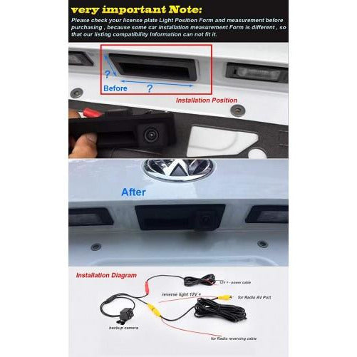 Caméra de recul poignée pour Audi A1 / S1