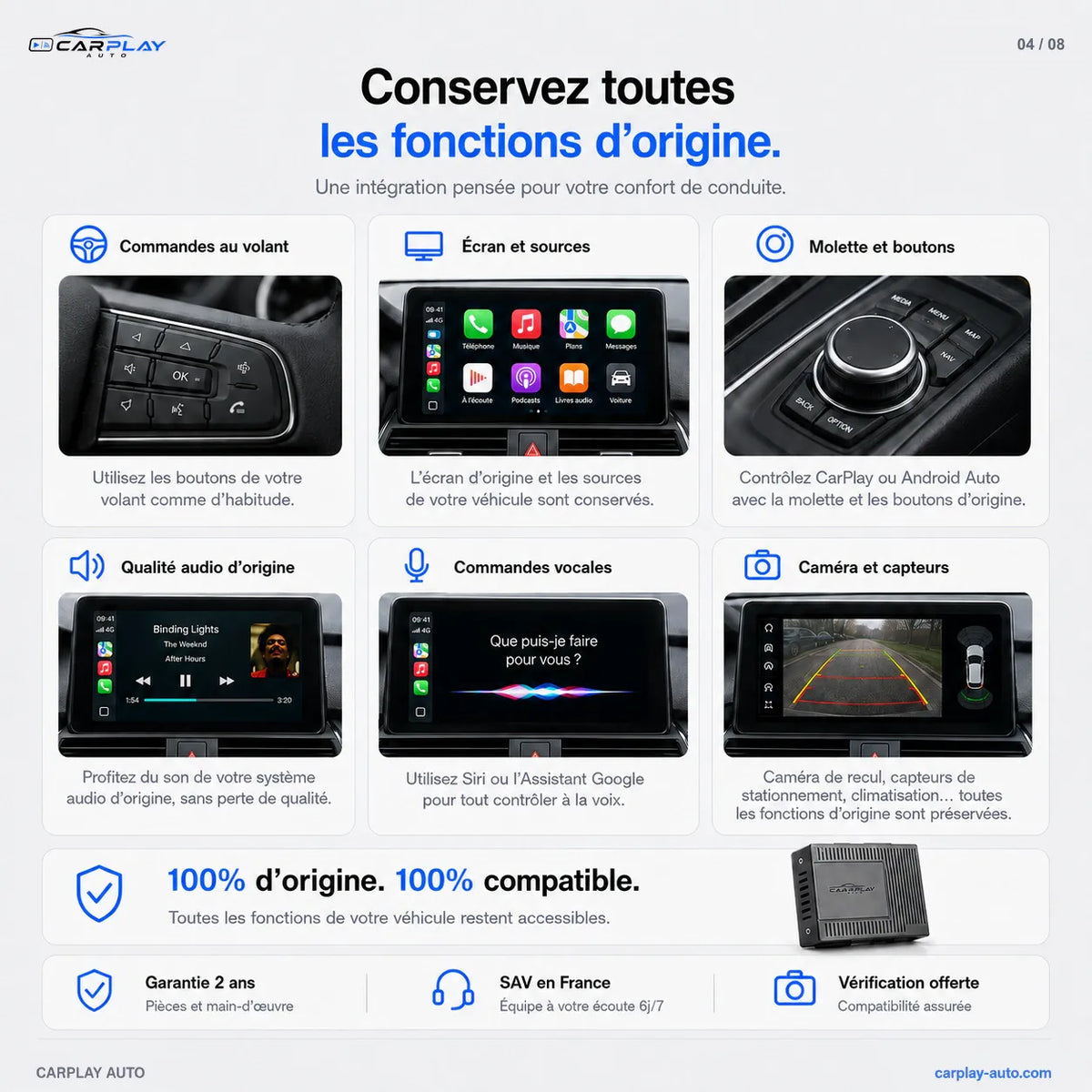 Boîtier CarPlay compatible avec Mercedes CLASSE B - W246 [2011-2018] NTG 4.5