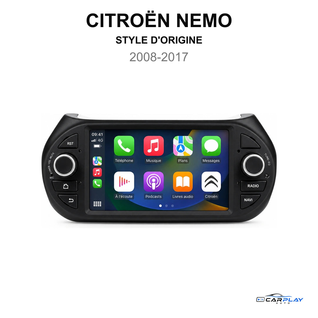 Écran CarPlay compatible avec Citroën NEMO [2008-2017] STYLE D'ORIGINE