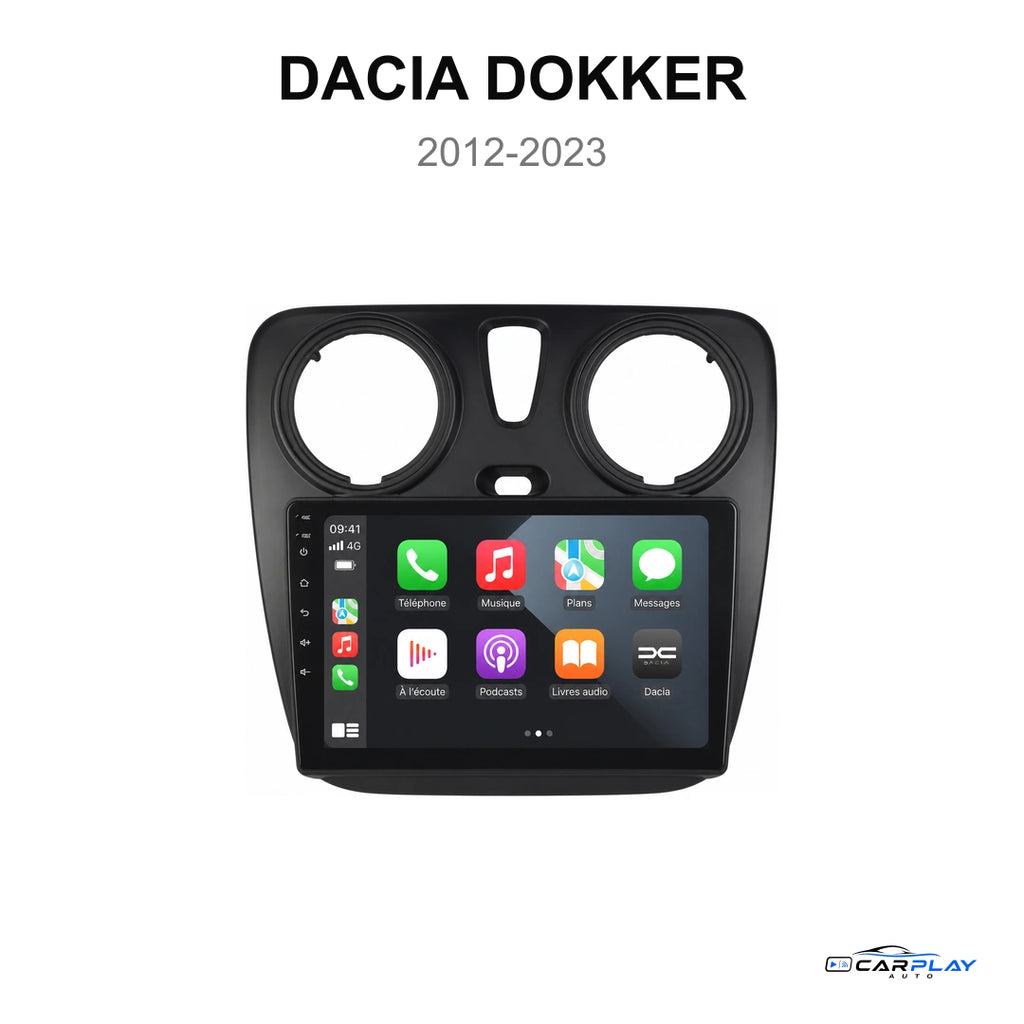 Écran CarPlay compatible avec Dacia DOKKER [2012-2023]