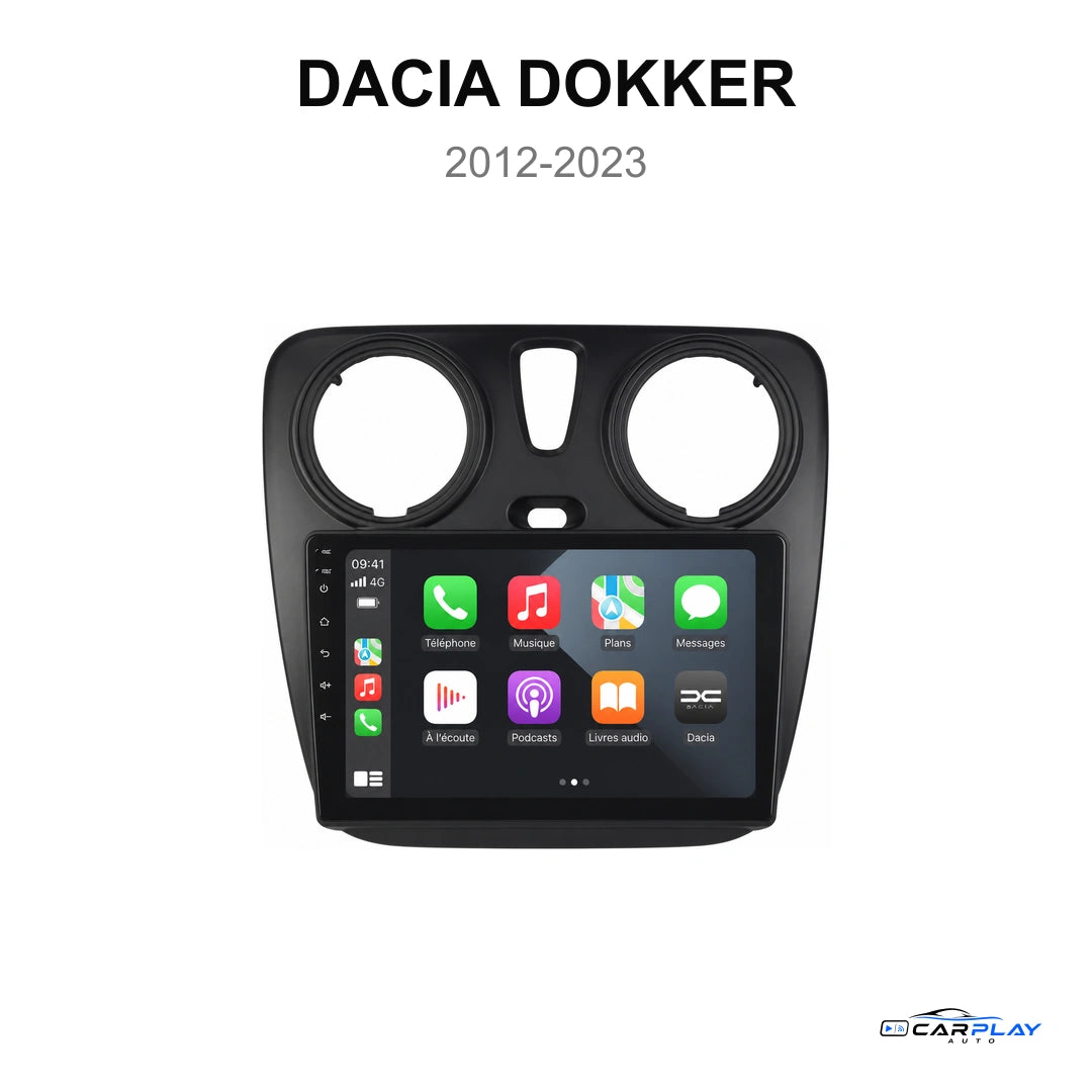 Écran CarPlay compatible avec Dacia DOKKER [2012-2023]