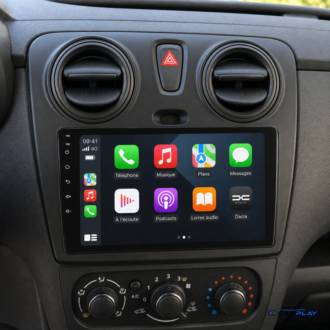 Écran CarPlay compatible avec Dacia DOKKER [2012-2023]
