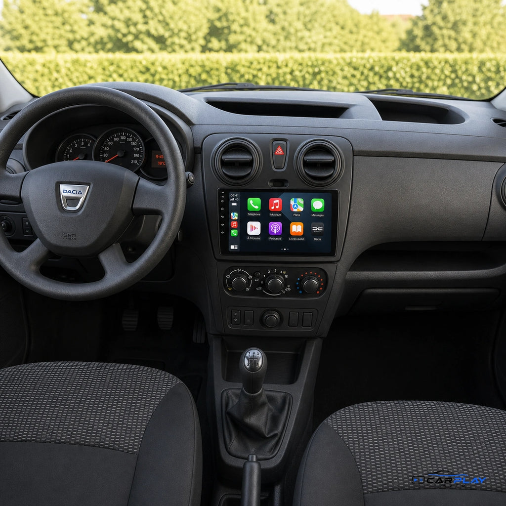 Écran CarPlay compatible avec Dacia DOKKER [2012-2023]