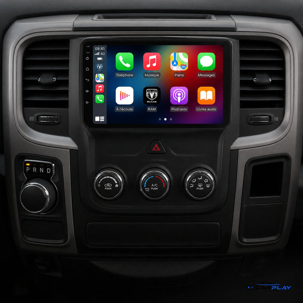 Écran CarPlay compatible avec Dodge RAM [2013-2018] TYPE A [CLIM MANUEL]