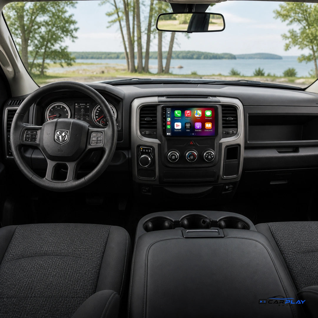 Écran CarPlay compatible avec Dodge RAM [2013-2018] TYPE A [CLIM MANUEL]