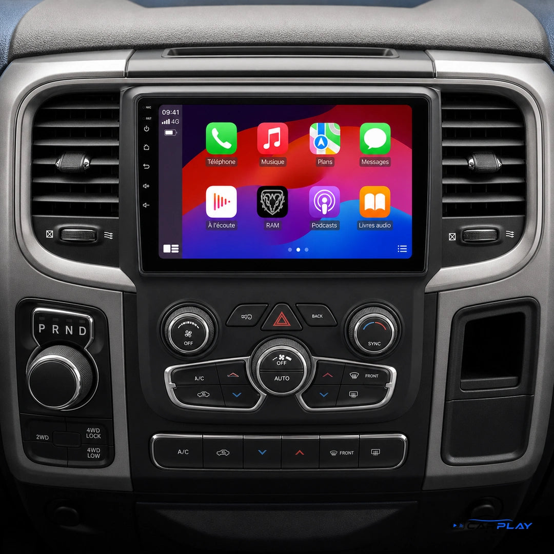 Écran CarPlay compatible avec Dodge RAM [2013-2018] TYPE B [CLIM AUTO]