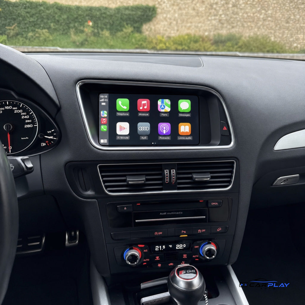 Écran CarPlay compatible avec Audi Q5 [2009-2015] - GPS d'origine - Warning à droite