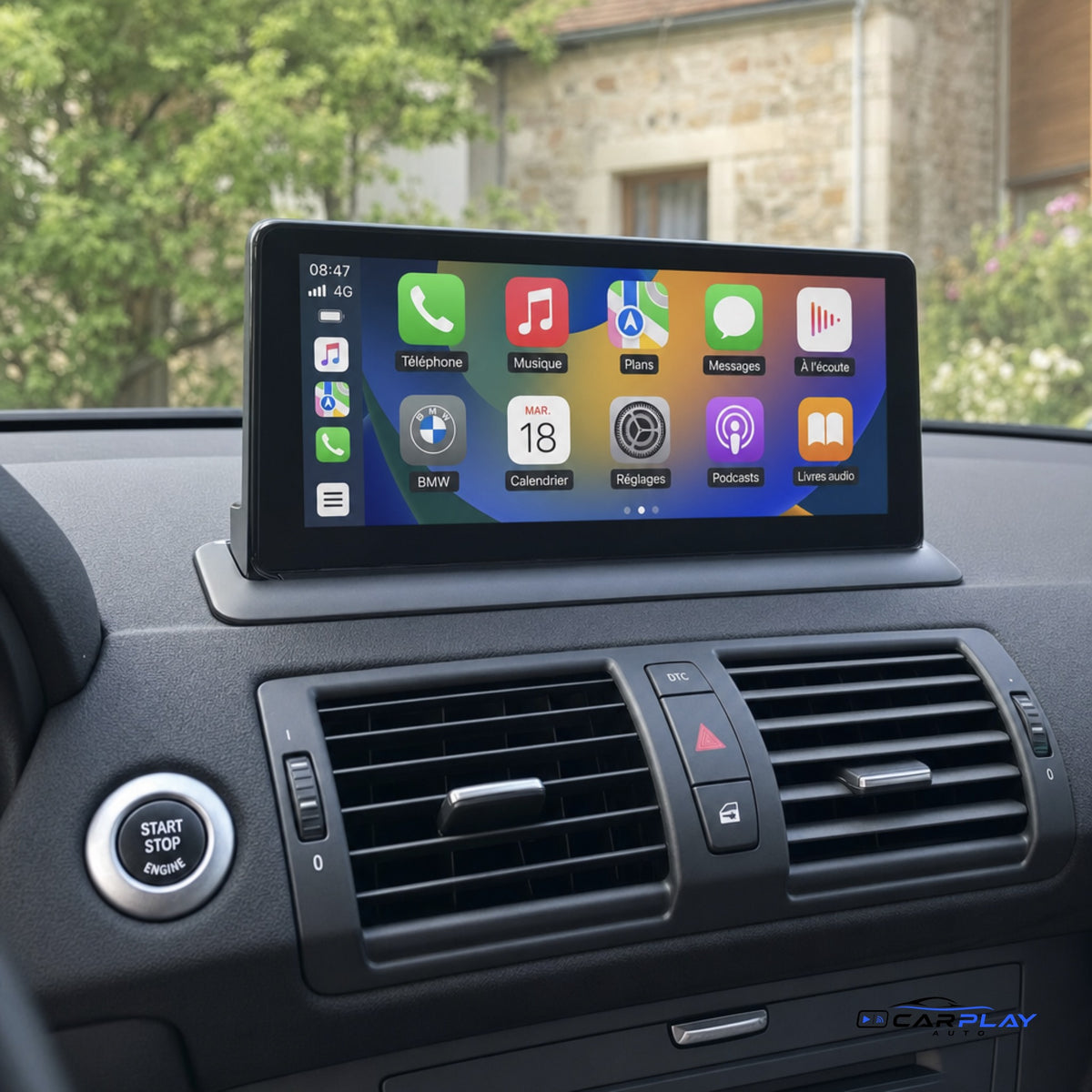 Écran CarPlay compatible avec BMW Série 1 [2004-2013] Type C - Sans écran d'origine