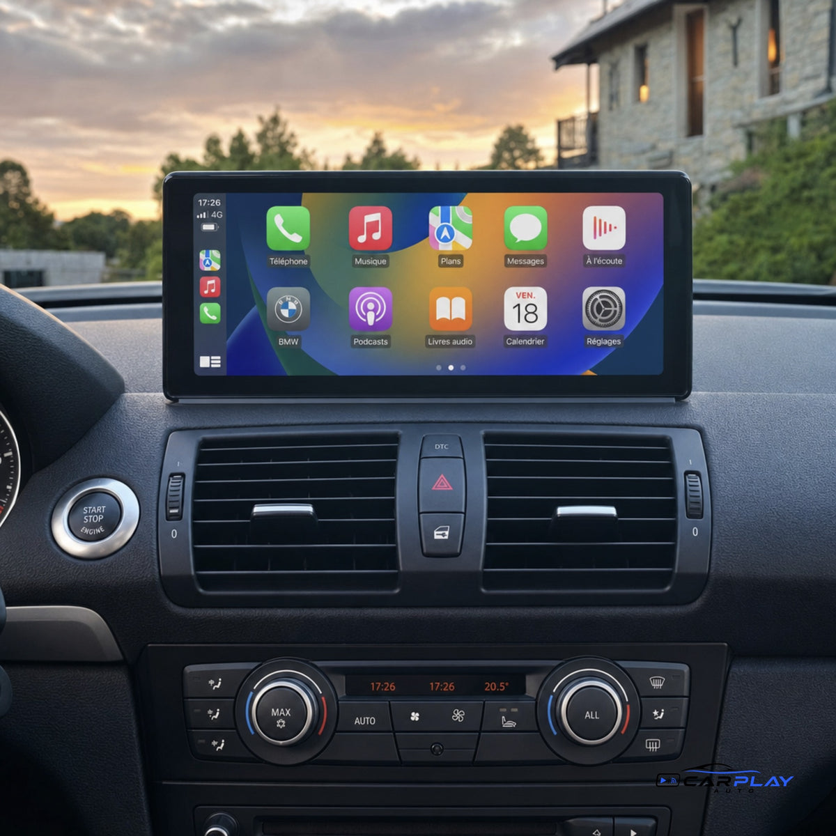 Écran CarPlay compatible avec BMW Série 1 [2004-2013] Type C - Sans écran d'origine