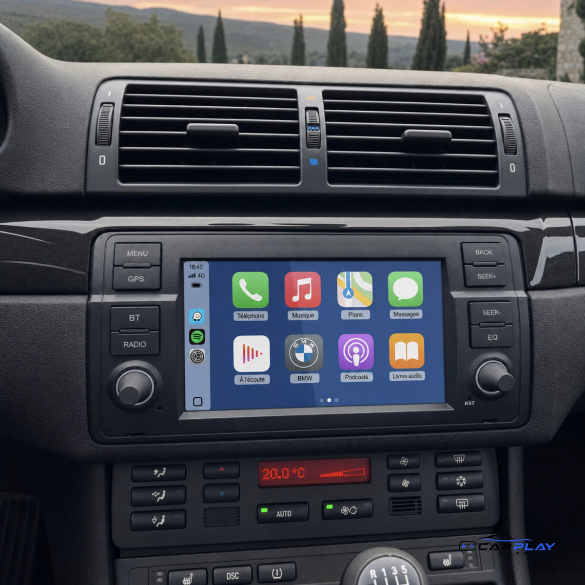 Écran CarPlay compatible avec BMW Série 3 [1998-2006] E46 - Style d'origine