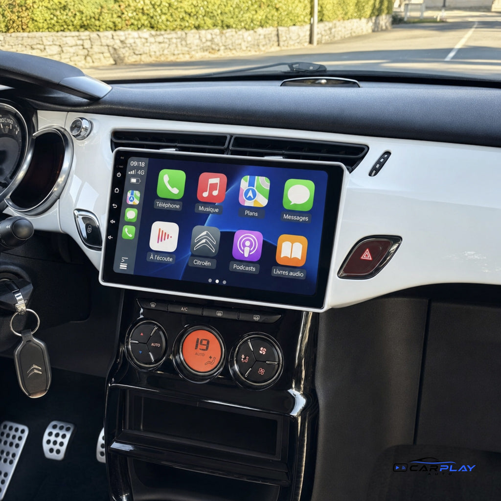 Écran CarPlay compatible avec Citroën C3 [2010-2016] - Blanc