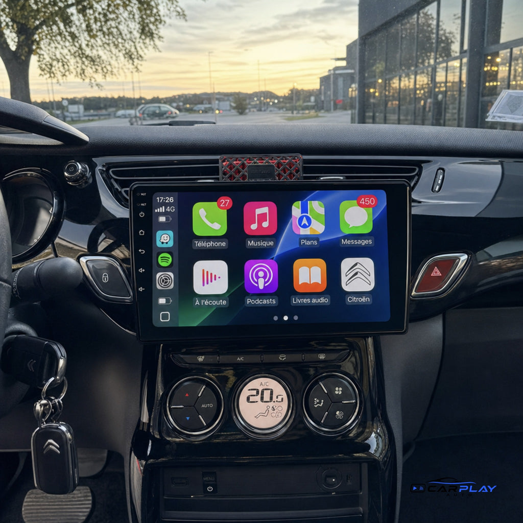 Écran CarPlay compatible avec Citroën C3 [2010-2016] - Noir