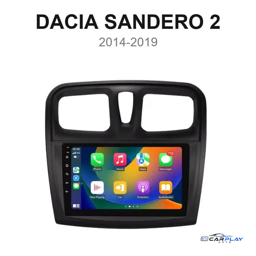 Écran CarPlay compatible avec Dacia Sandero 2 [2014-2019] - Aérations carrées
