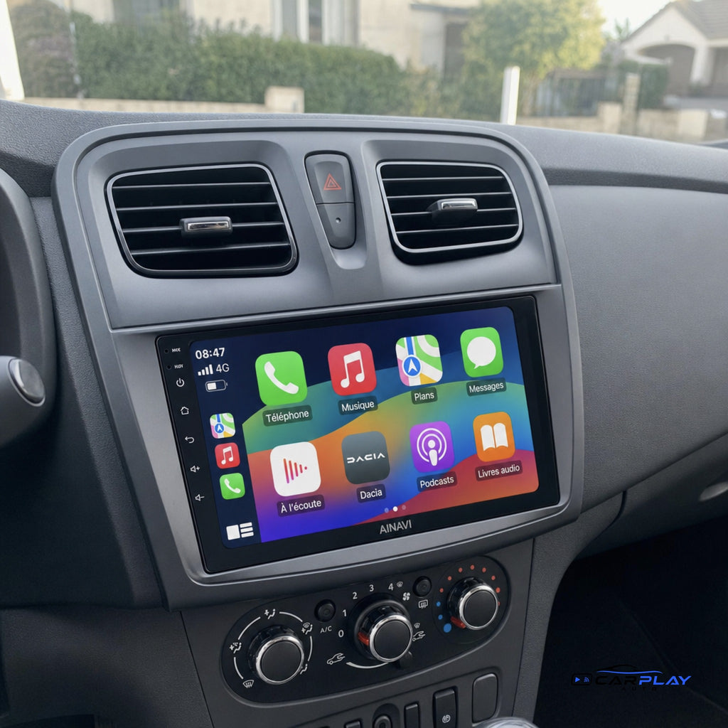 Écran CarPlay compatible avec Dacia Sandero 2 [2014-2019] - Aérations carrées
