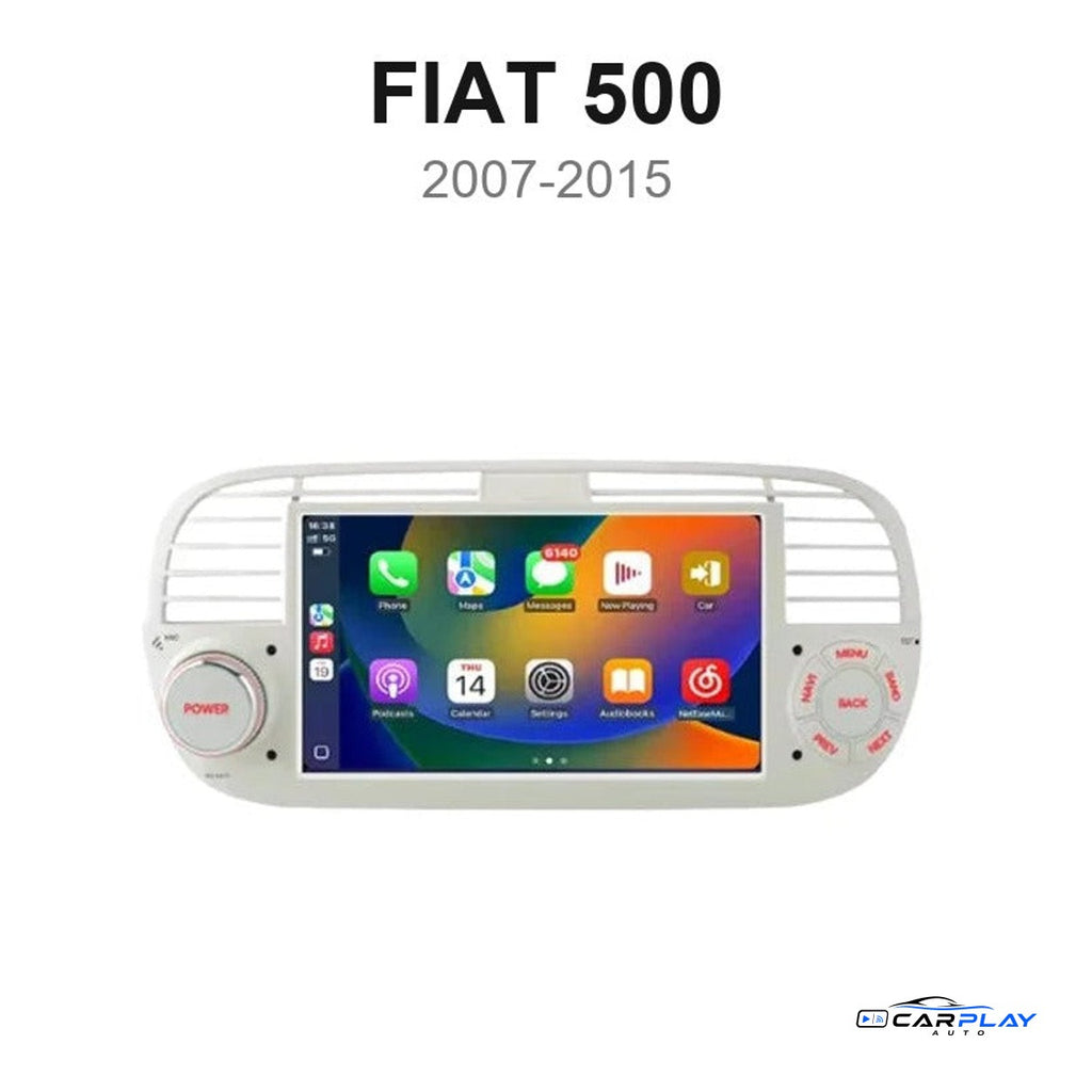Écran CarPlay compatible avec Fiat 500 [2007-2015] - Blanc