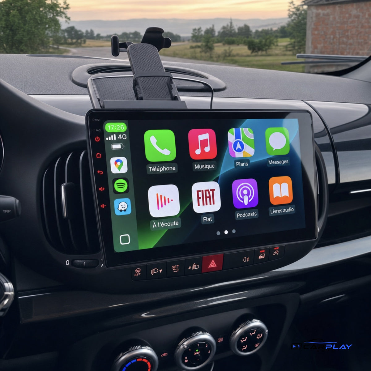 Écran CarPlay compatible avec Fiat 500L [2013-2019] - Version grand écran