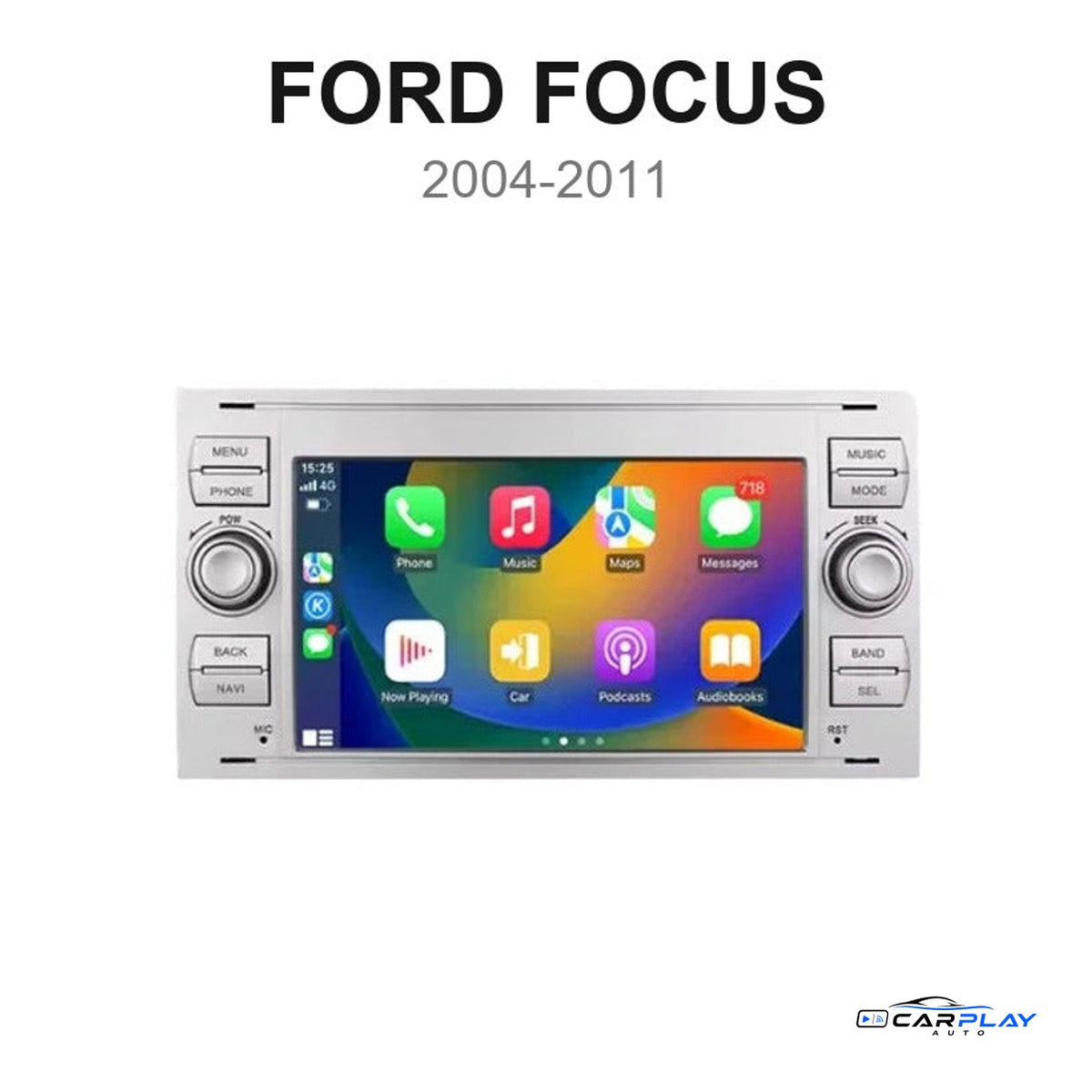 Écran CarPlay compatible avec Ford Focus [2004-2011] - Gris
