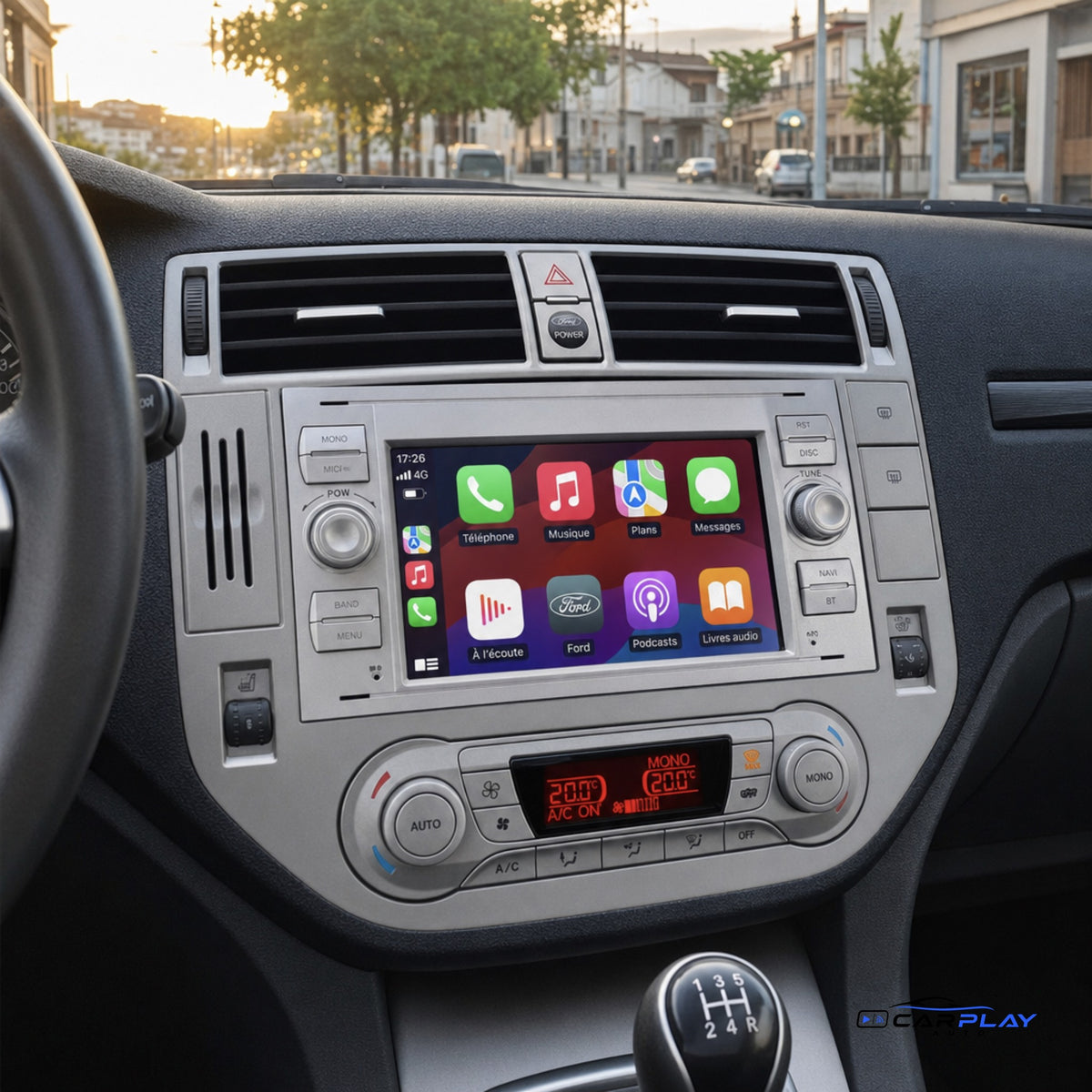 Écran CarPlay compatible avec Ford Focus [2004-2011] - Gris