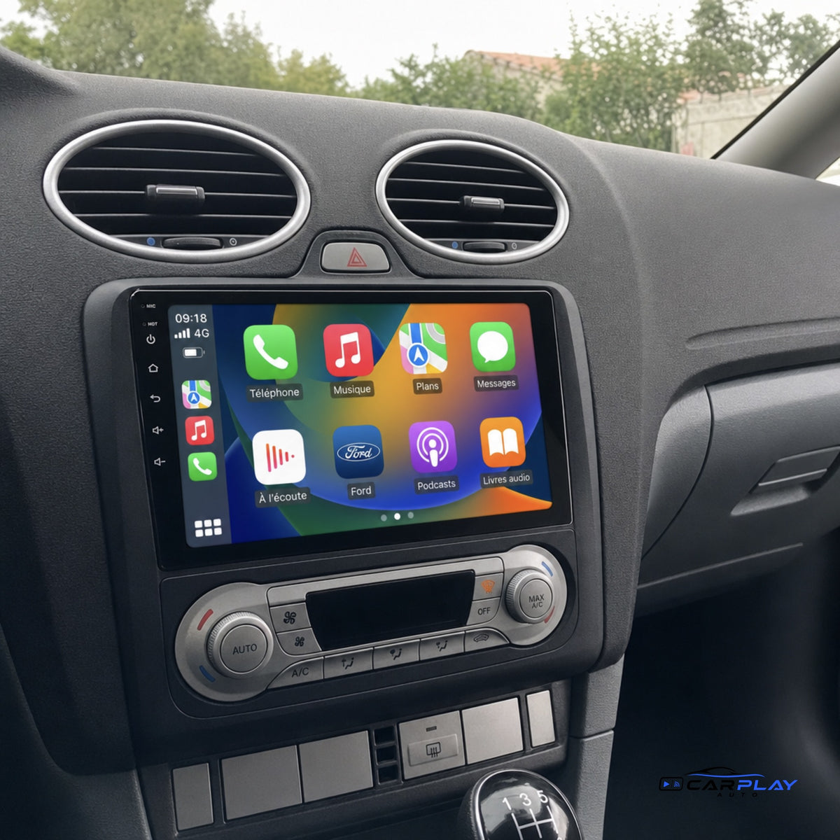 Écran CarPlay compatible avec Ford Focus [2004-2011] - Noir