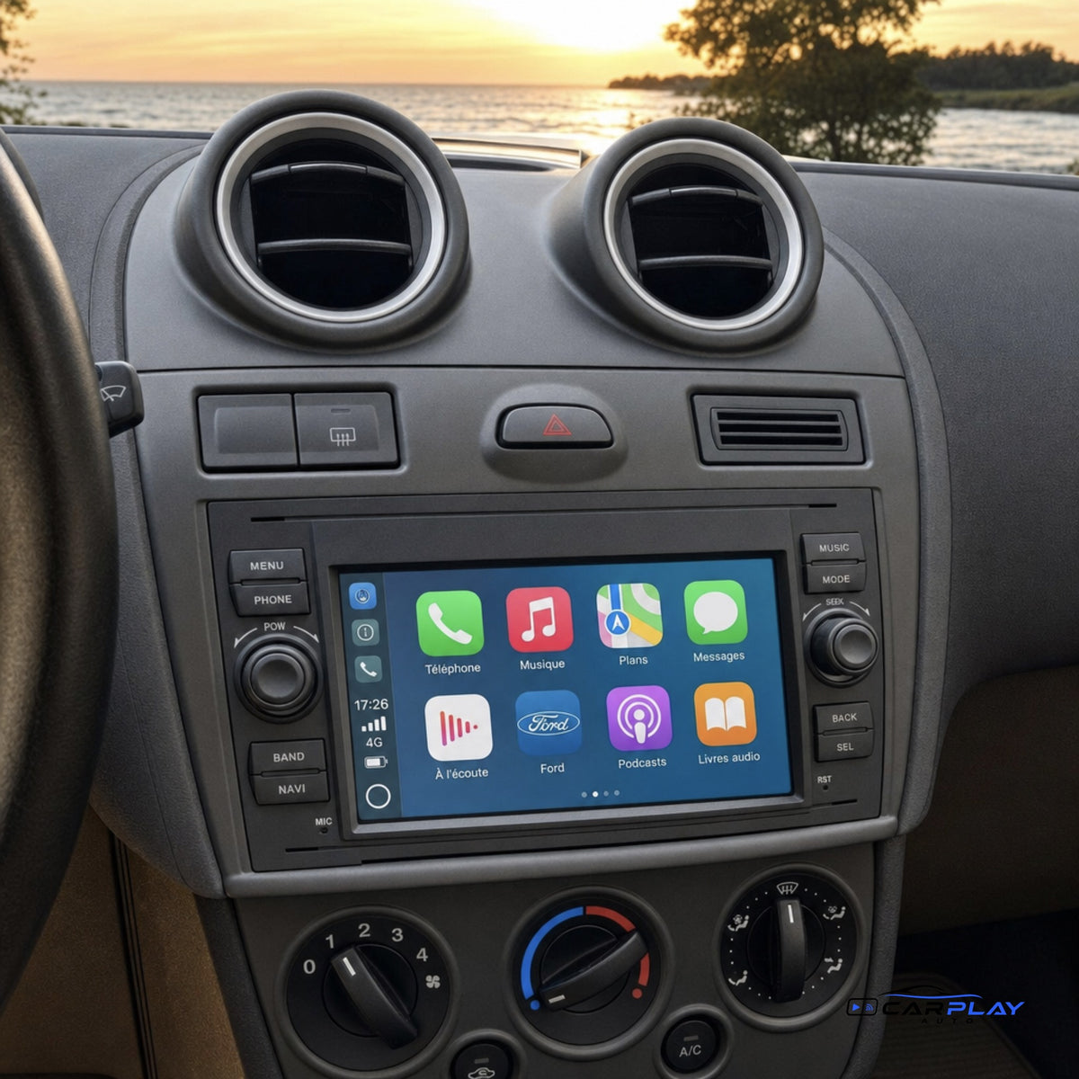 Écran CarPlay compatible avec Ford Kuga [2008-2012] - Noir