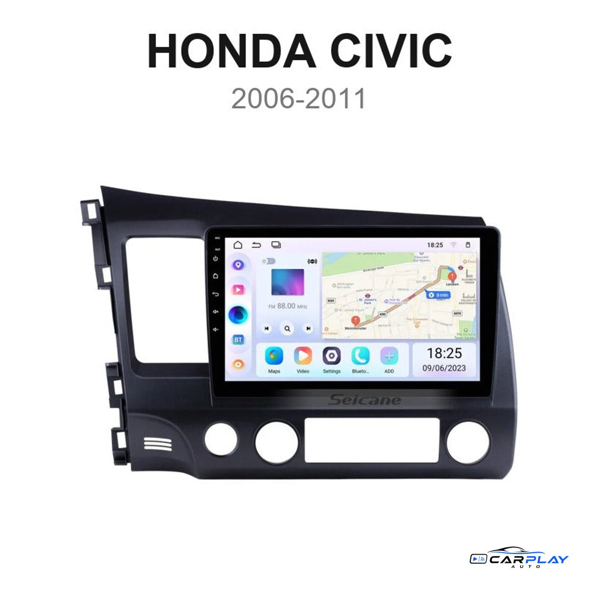 Écran CarPlay compatible avec Honda Civic [2006-2011] Type B