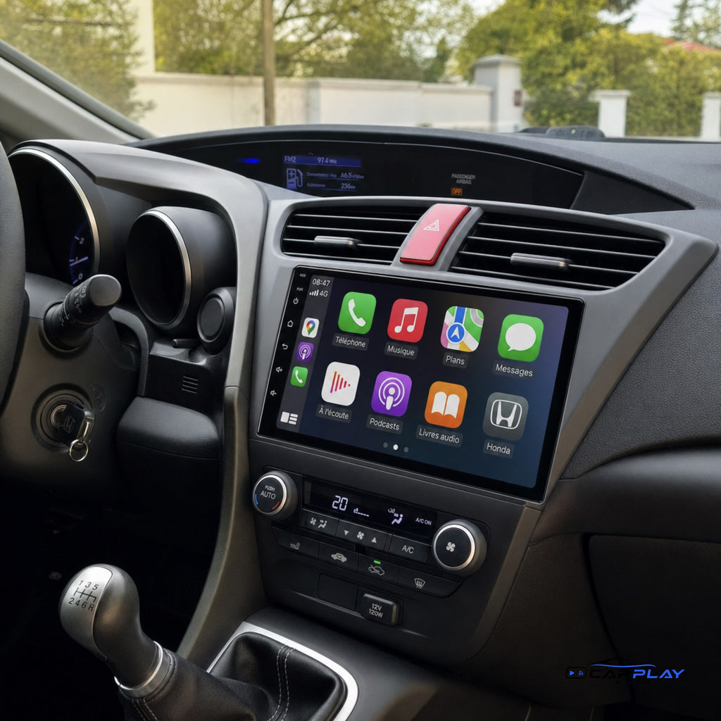 Écran CarPlay compatible avec Honda Civic [2012-2017] Sans GPS d'origine - Type A