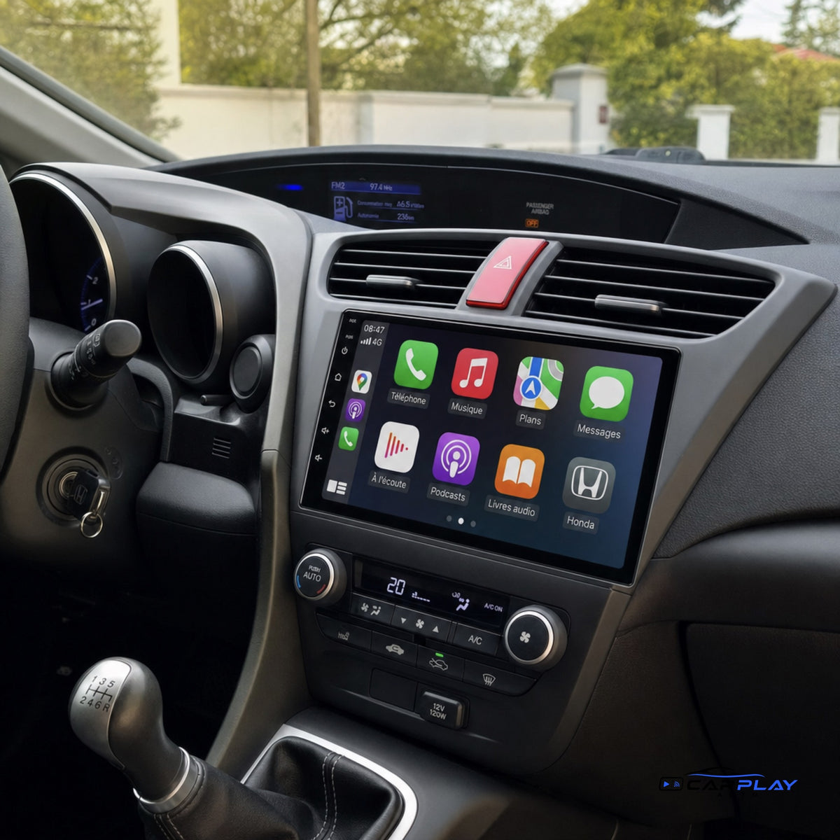 Écran CarPlay compatible avec Honda Civic [2012-2017] Sans GPS d'origine - Type A