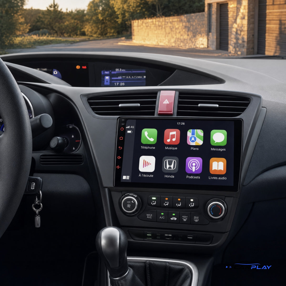 Écran CarPlay compatible avec Honda Civic [2012-2017] Sans GPS d'origine - Type A