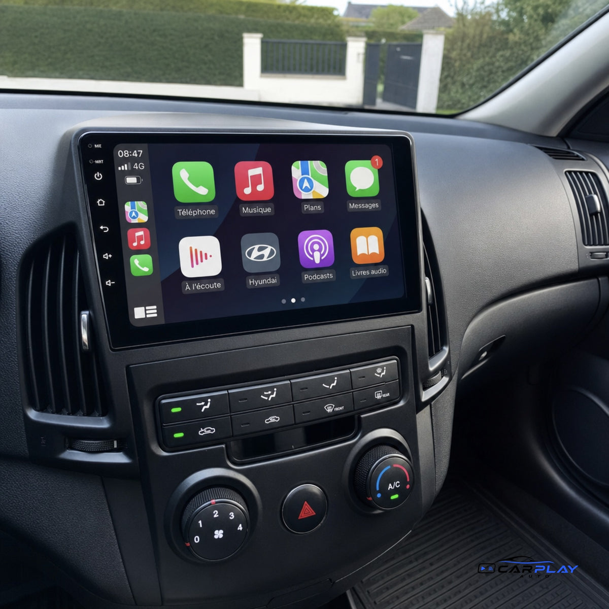 Écran CarPlay compatible avec Hyundai i30 [2006-2011] - Clim. manuelle